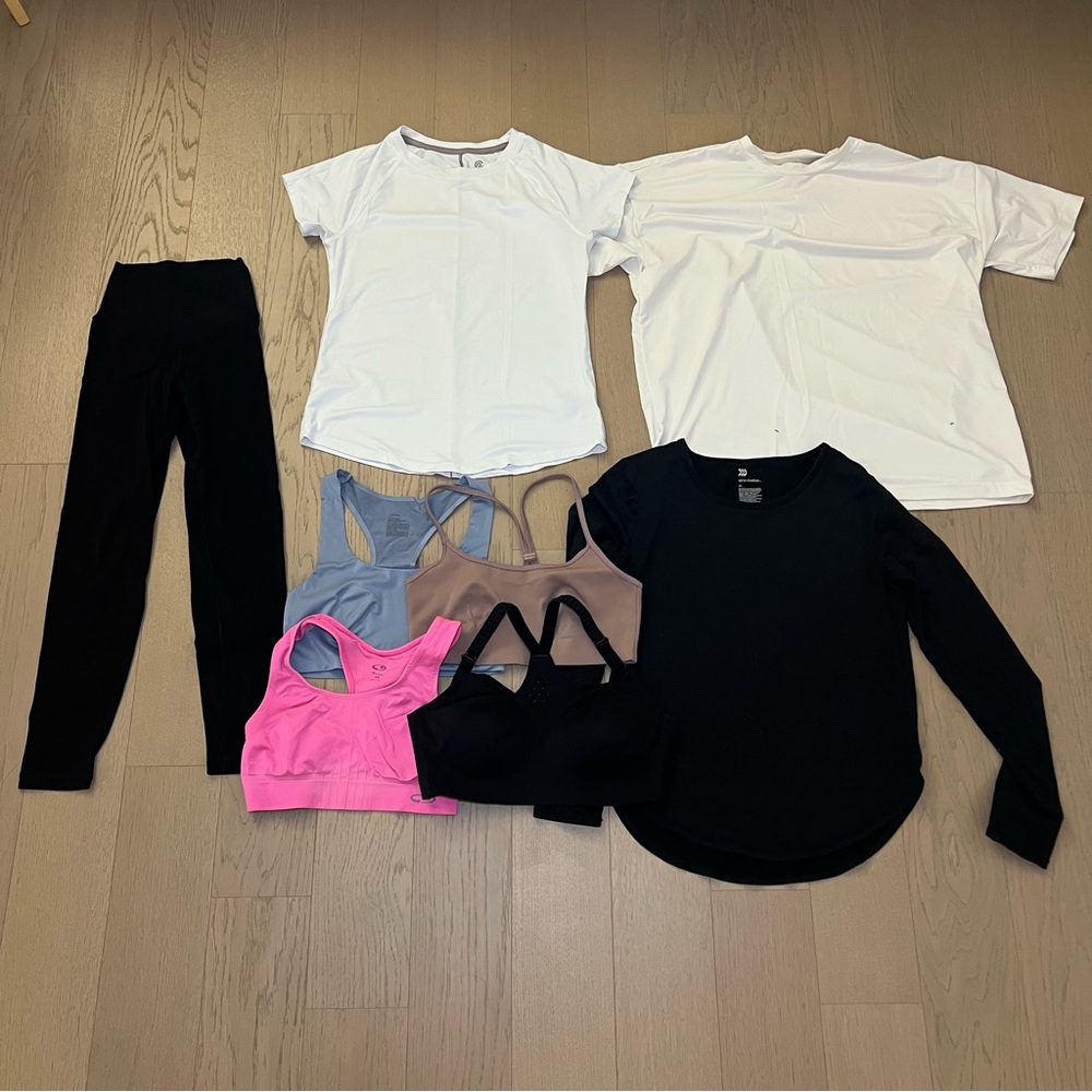 Assorted Activewear Set of 8 workout clothes leggings sports bras
